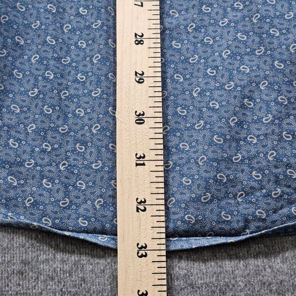 Denim & Supply Ralph Lauren Shirt Men XXL Navy Beige Paisley LS Buttons Tag Boho - Picture 7 of 15